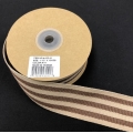 Faux Burlap Ribbon Brown Stripe 1.5" 10y